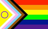 Inclusive progressive rainbow LGBTQIA flag representing our resources and links